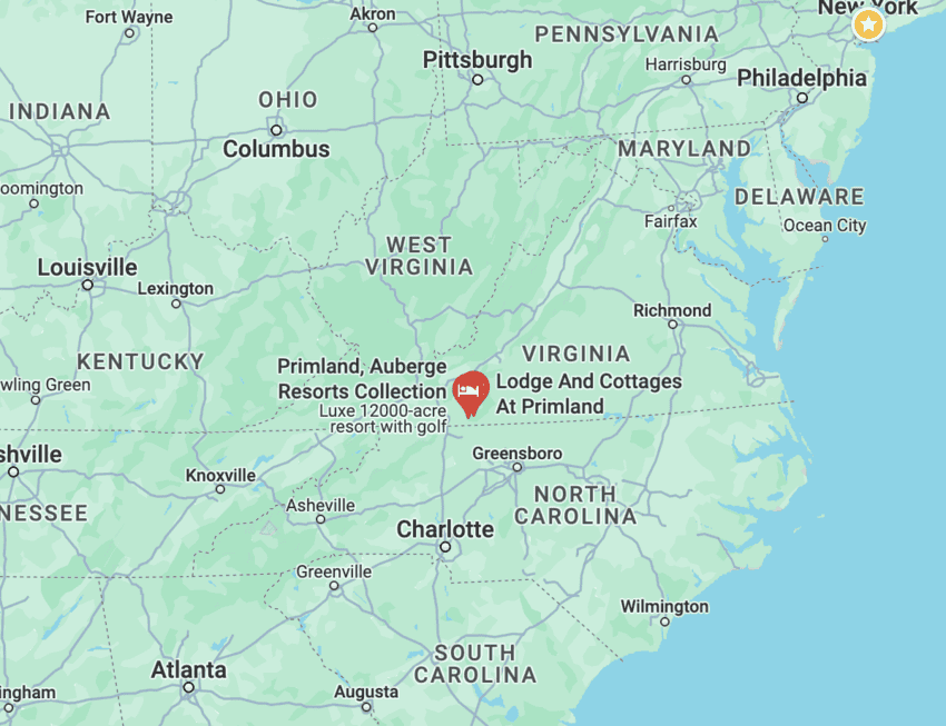 Location of Primland sports center
